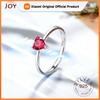 Silver Color Rings for Women Red Heart Zircon Open Adjustable Finger Ring Fine Jewlery Anti-allergy Jewelry Accessories