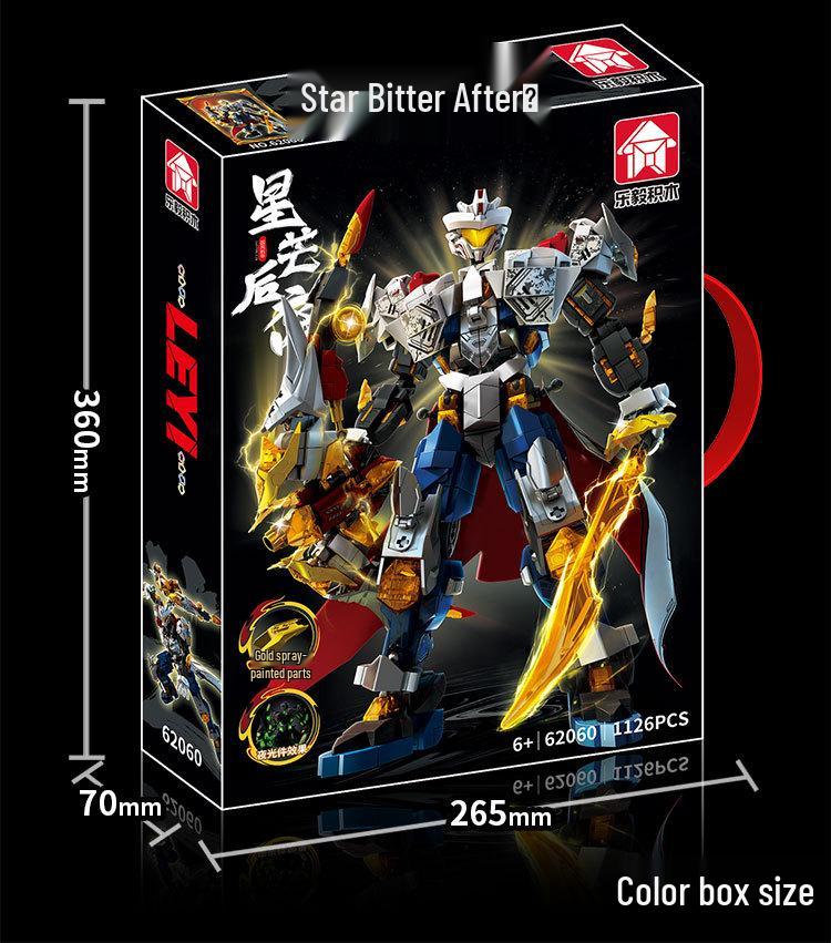 Le Yi Starburst Building Blocks: Hou Yi, Black Sun Wukong, Liu Er Mihou, Bai Qi Mecha Assembly Toy Set.