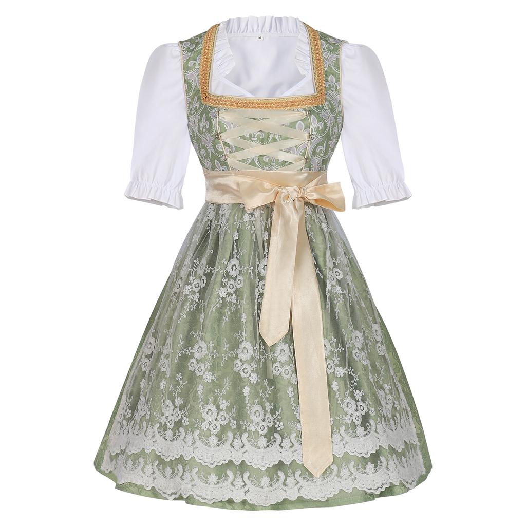 Women's Vintage Oktoberfest Dress with Lace for Party Stage Performance