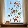 Blumen Schmetterling Vogel Fensteraufkleber, Selbstklebender Statischer Glassticker für Wohnzimmer Dekoration, Rückstandsfrei Abnehmbare Wandkunst