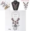 Ethnic Style Simulation Gemstone Decor Women Round Flower Necklace With Tassel For Boho Style Jewelry