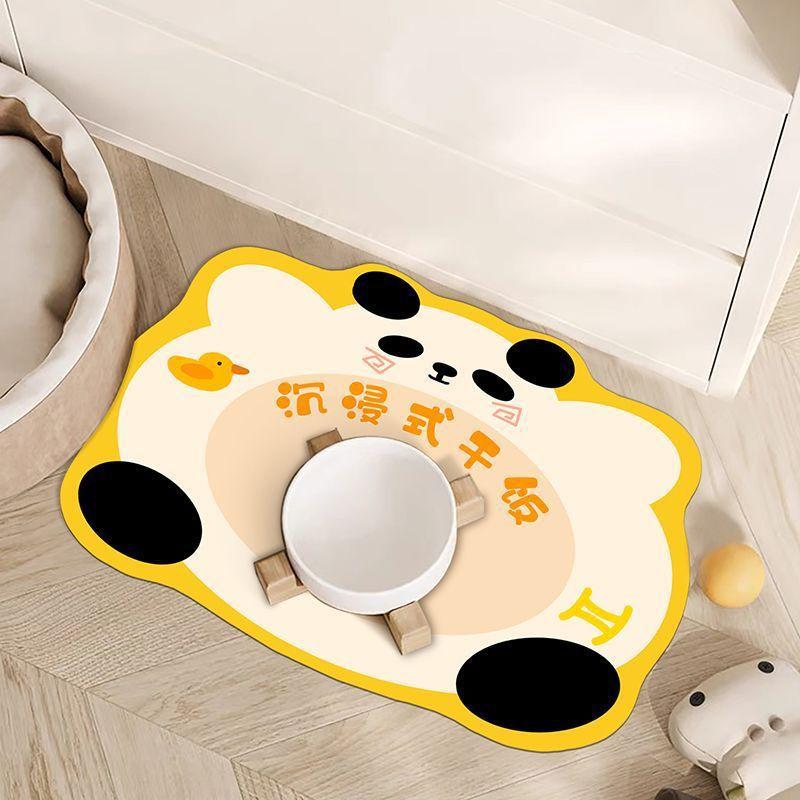 Pet Universal Absorbent Placemat Cartoon Cat And Dog Non-Slip Food Placemat Pet Food Basin Absorbent Quick-Drying Mat