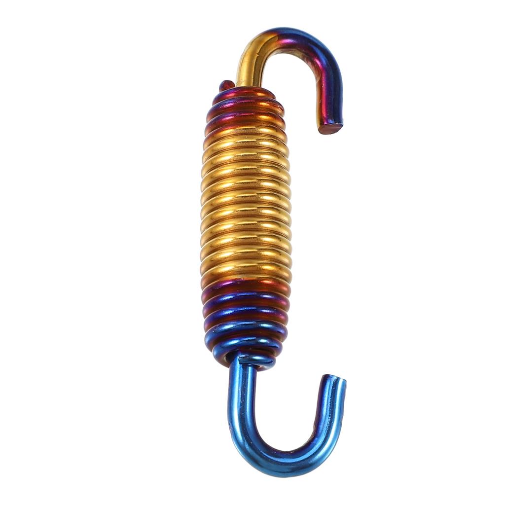 uxcell Motorcycle Exhaust Pipe Spring Stainless Steel Exhaust Pipe Spring Hook Retrofit Accessories 58mm Gold Tone Universal 2pcs