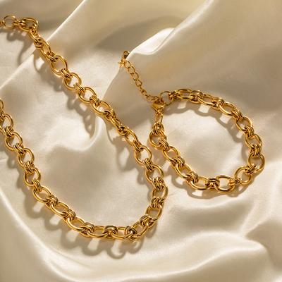 European and American Ins Wind 18K Gold-plated Chain Stainless Steel Bracelet Versatile Titanium Steel Non-fading Bracelet Wholesale