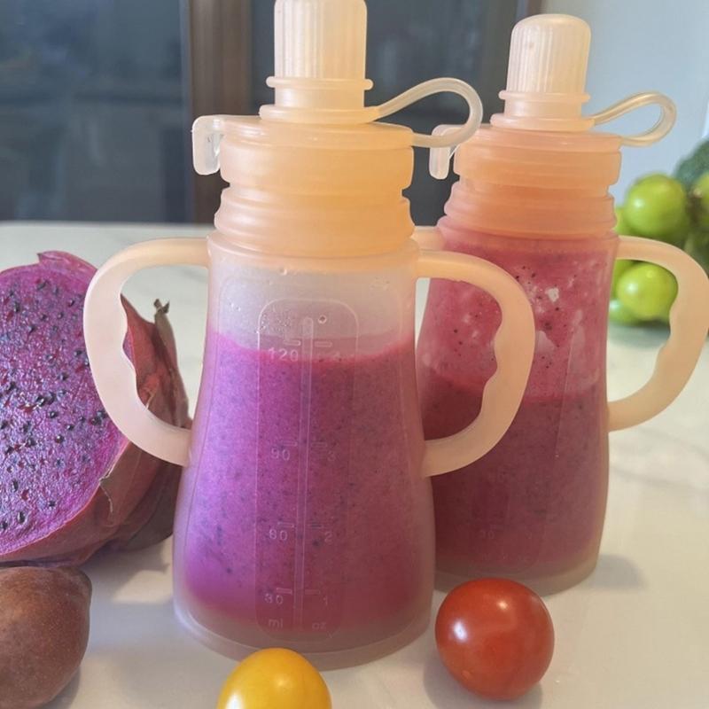Soft Silicone Squeeze Baby Food Bag Bottle for Easy Feeding and Parental Assistance Infants Toddler Puree Organiser Bag