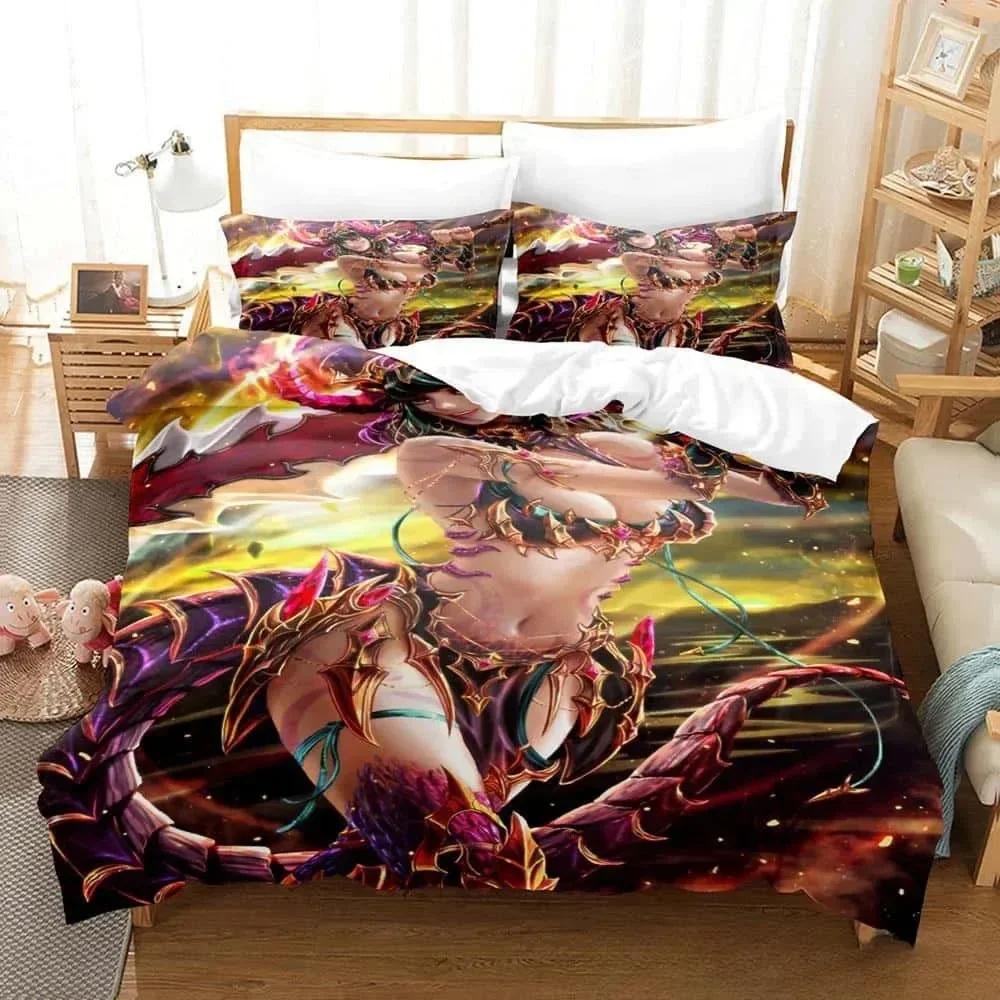 Comforter 3D Anime Black Summoner Bedding Set Single Twin Full Queen King Size Bed Set Adult Kid Bedroom S Home Textiles
