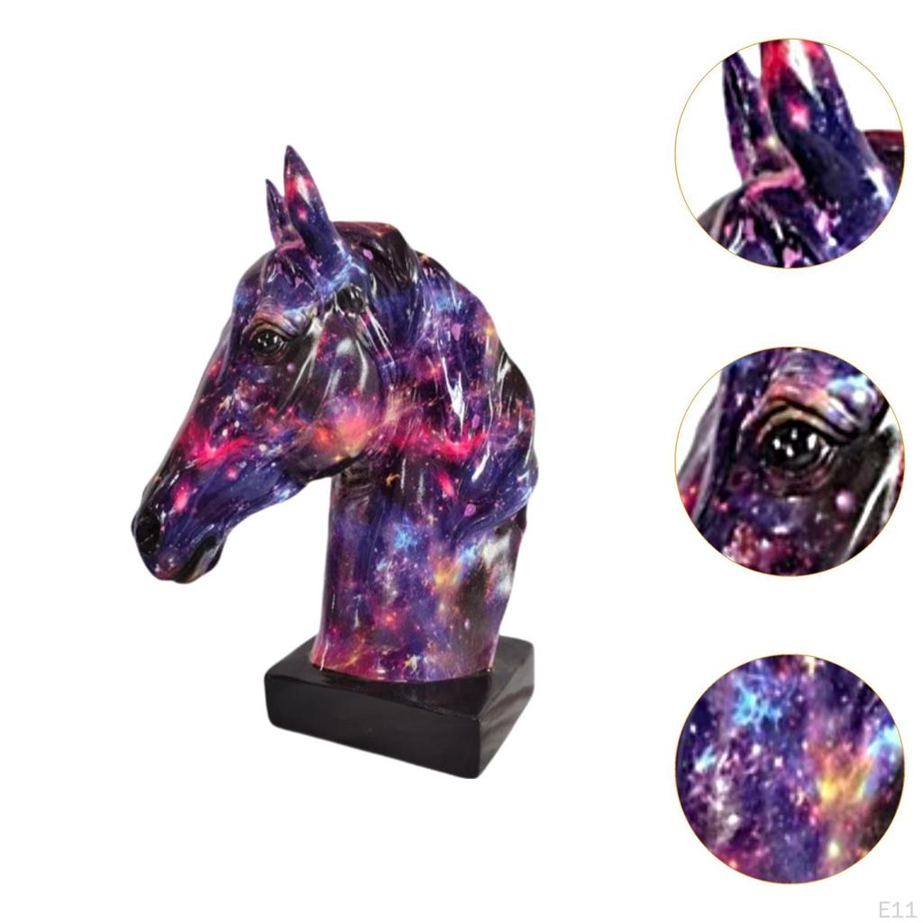 Equine Head Sculpture Home Accent Resin Figure for Living Space Office Decor