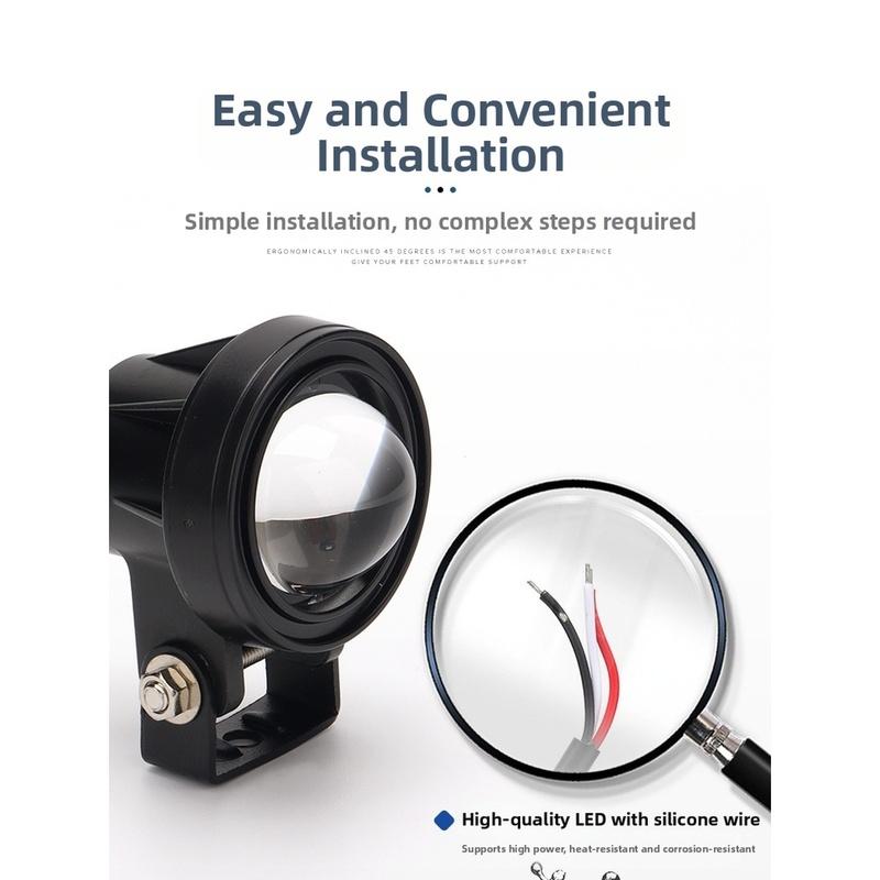 Waterproof Mini Car Motorcycle Headlight 20W LED Fog Light White Yellow Dual Color Lighting Spotlights Fog Lights 12V 20W