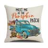 Autumn Harvest Pillow Cover Plaid Maple Leaf Truck Pumpkin Pillow Pillow Cover Home Cushion Cover