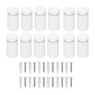 12 Juegos de Tornillos Separadores de Acero Inoxidable 16x30mm Clavo Separador de Vidrio Acrílico Publicitario para
