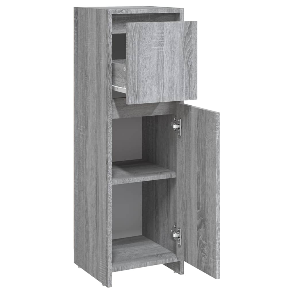 Schlichter Badezimmerschrank mit 1 Tür, 2 Ablagefächern und 1 Schublade, geeignet für verschiedene Räumlichkeiten, 30x30x95 cm