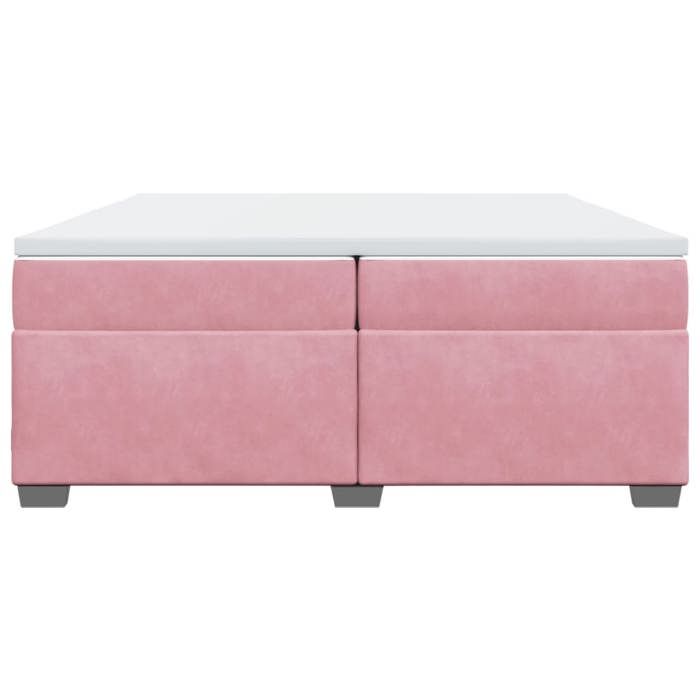 Cadre de lit avec matelas - Maison Exclusive - 200x200 cm - Velours rose - Housse lavable