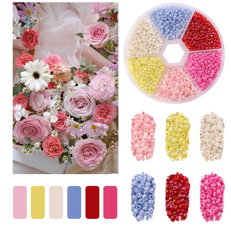 2mm Seed Beads Kit Small Beads For Needlework Craft Round Glass Jewelry Beads For Jewelry Making Bracelet Necklace Handmade DIY