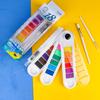 12/18/24/36 Color Solid Watercolor Pigment Fan Type Rotatable Beginner Art Solid Powder Pigment