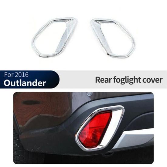 2PCS For Mitsubishi Outlander 2016-2019 Chrome Rear Fog Light Lamp Cover Trim