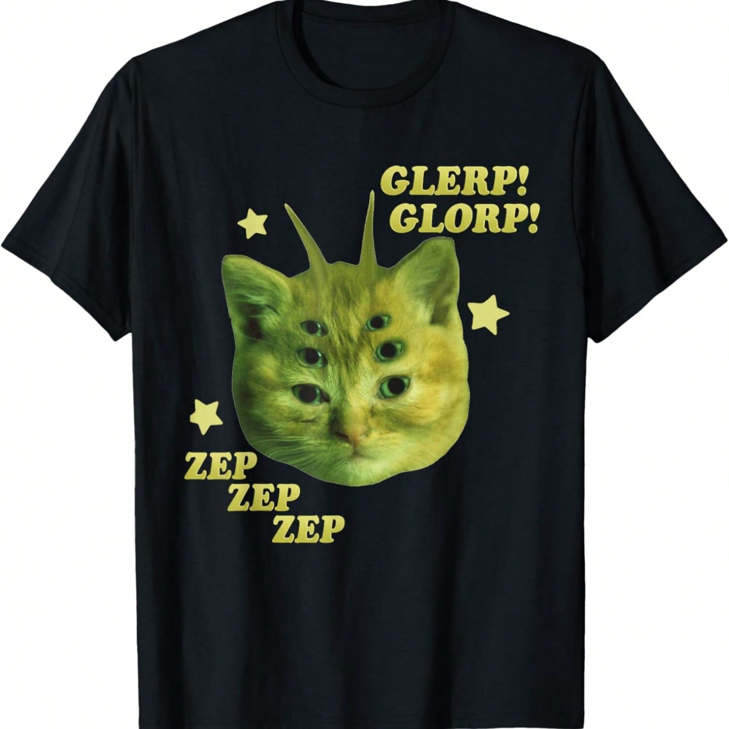 Glerp Glorp Funny Alien Cat Meme Brainrot Tee Costume T-Shirt S разноцветный