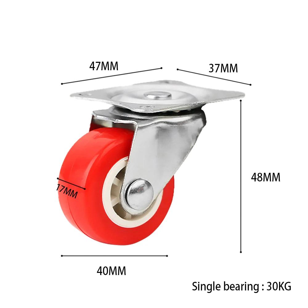 4/10PCS Furniture Caster 1.5" Soft Rubber Universal Wheel Swivel Caster Roller Wheel For Platform Trolley Accessory Furniture