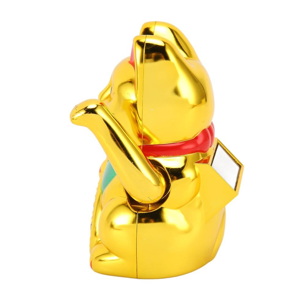 4in Feng Shui Fortune Cat Golden Car Dashboard Cat Ornament Car Interior Ornament