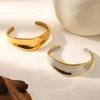 18K Gold High-Gloss Curved Stainless Steel Women's Bracelet with Non-Fading Titanium Steel