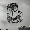 Rust Resistant Iron Wall Art Female Silhouette with Book Minimalist Home Decor