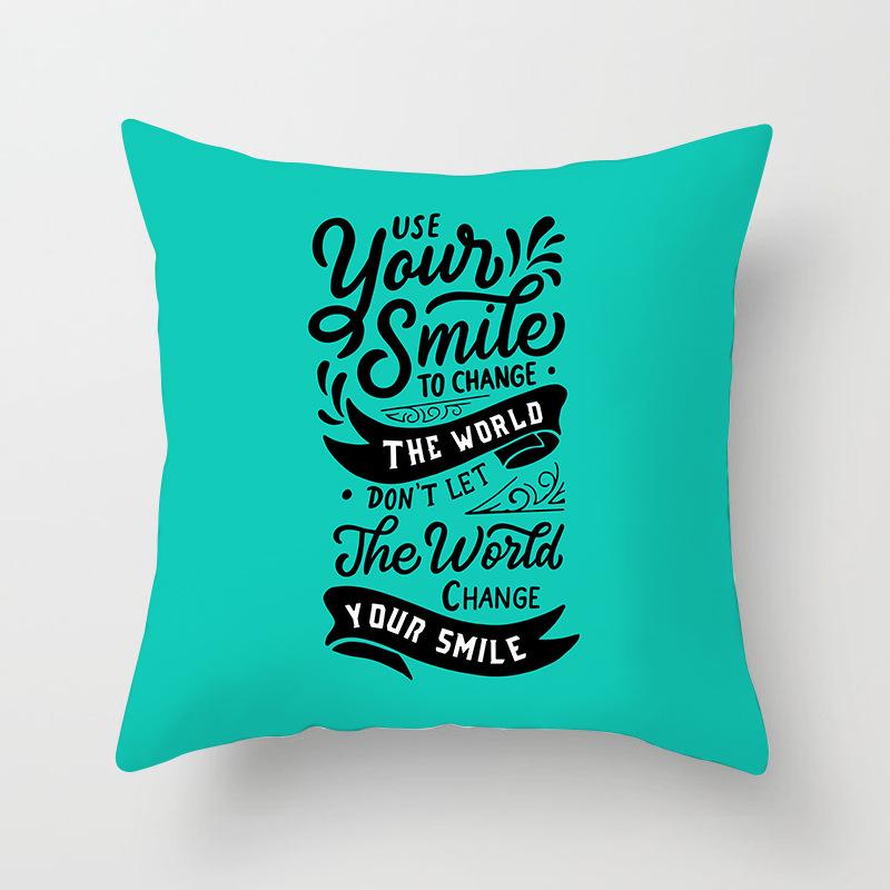 Modern Simple Pillow Letter Watercolor Print Pillow Cushion Cover Home Supplies
