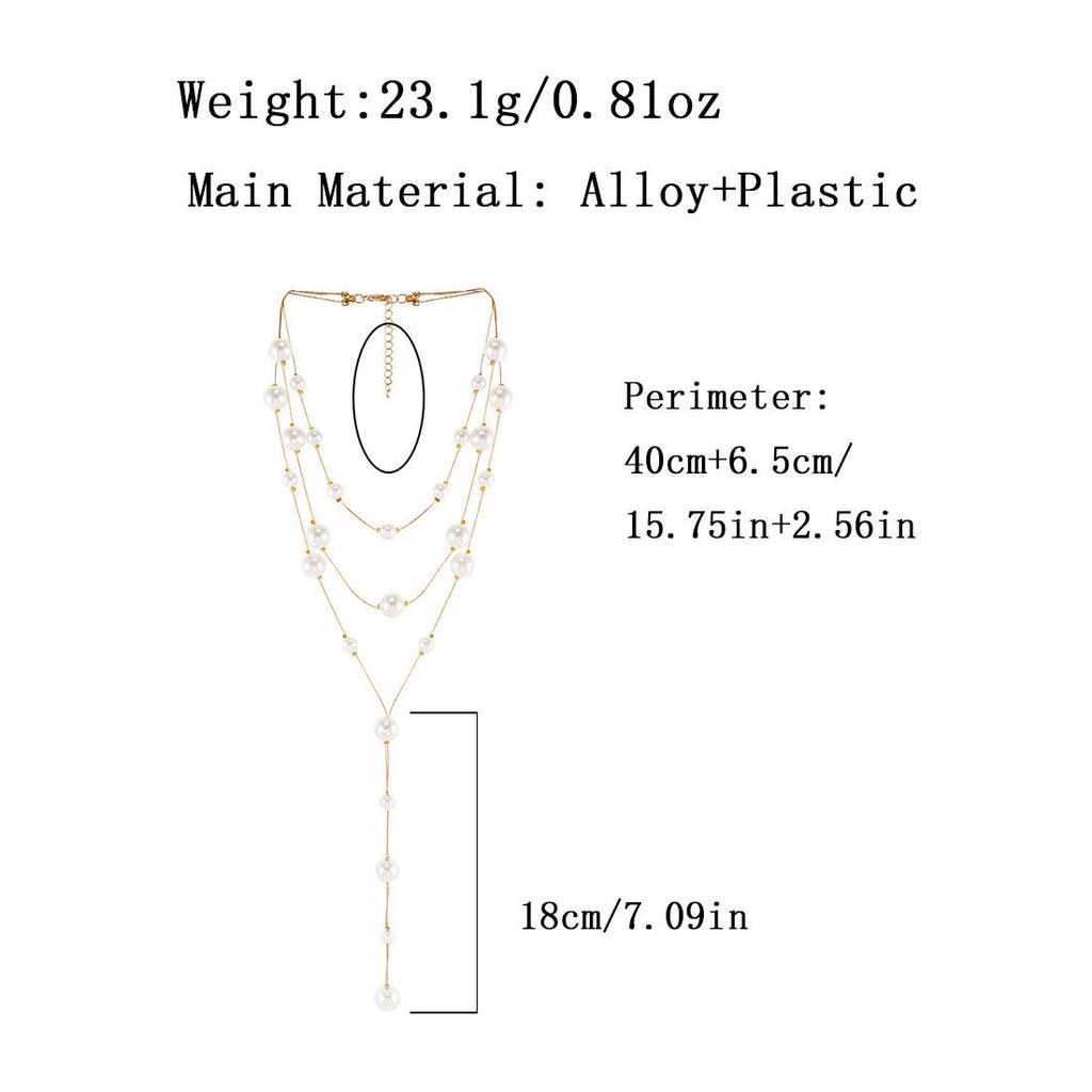 Vintage French Tassel Pearl Necklace for Women - Elegant Fashion NK25760