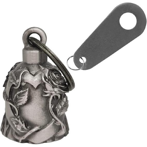 

Colorful Motorcycle Bell with Hanger for Biker, Good Luck Biker Bells & Motorcycle Accessories, Key Chain for Luck Rose in Heart