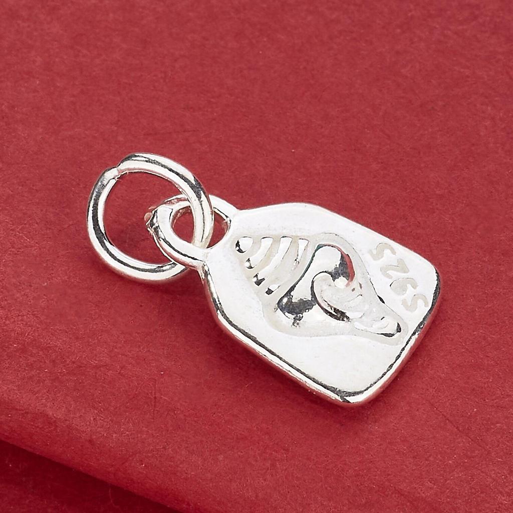 Sterling Silver S925 Conch Pendant Charm for DIY Beaded Bracelets & Necklaces - Tibetan Dharma Tag Jewelry Accessory