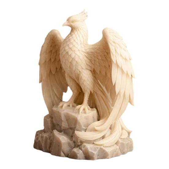 Rising Phoenix Rebirth Statue 3D Printed PLA Sculpture with Matte