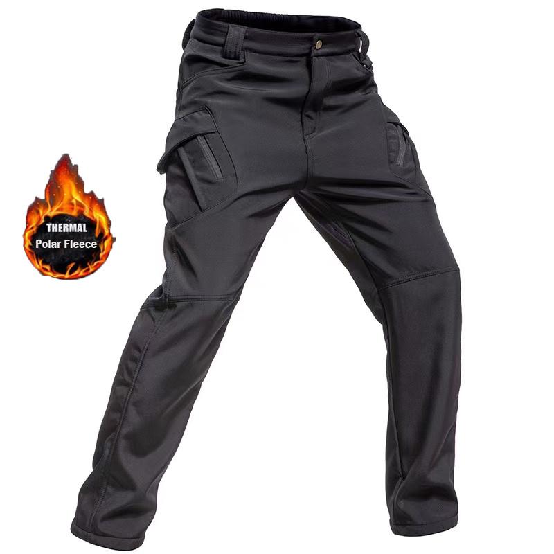Men's City Cargo Autumn Winter Fleece Softshell Hiking Pants Fishing Climbing Trekking Casual Hunting Camping Trousers S-5XL