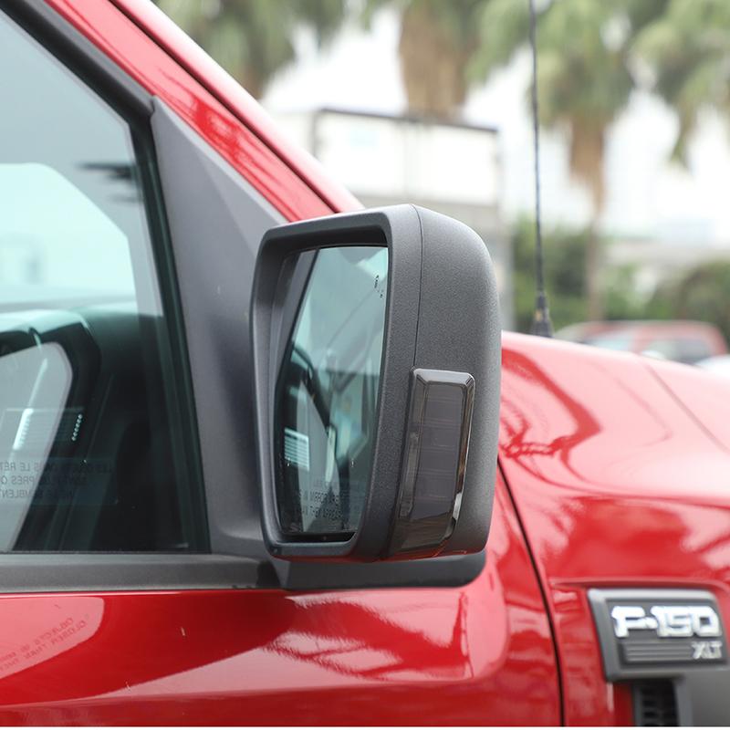 Car Reverse Mirror Turn Signal Light Lamp Decoration Guard For Ford F150 2021 Up Accessories Smocked Black