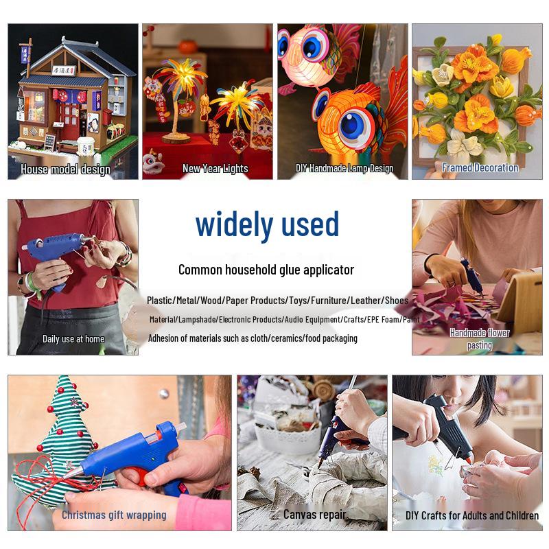 20W DIY Hot Melt Glue Gun for Household & Children's Crafts - Includes 11mm Glue Sticks