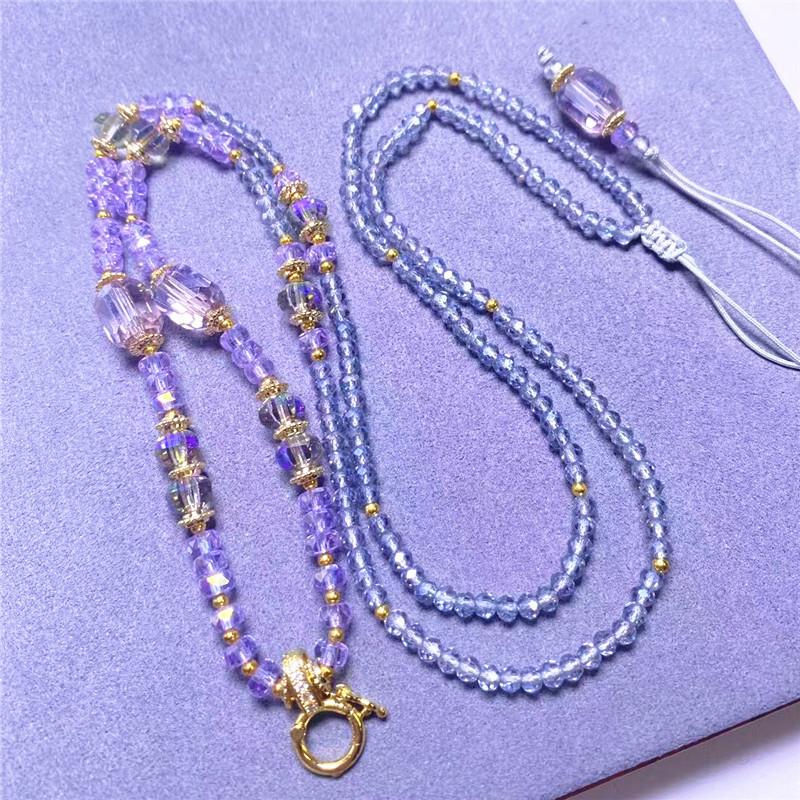 Versatile Bead Chain Thangka Buddha Brand Fox Fairy Bead Chain, Fashion Necklace, Bead Sweater Chain Chalcedony