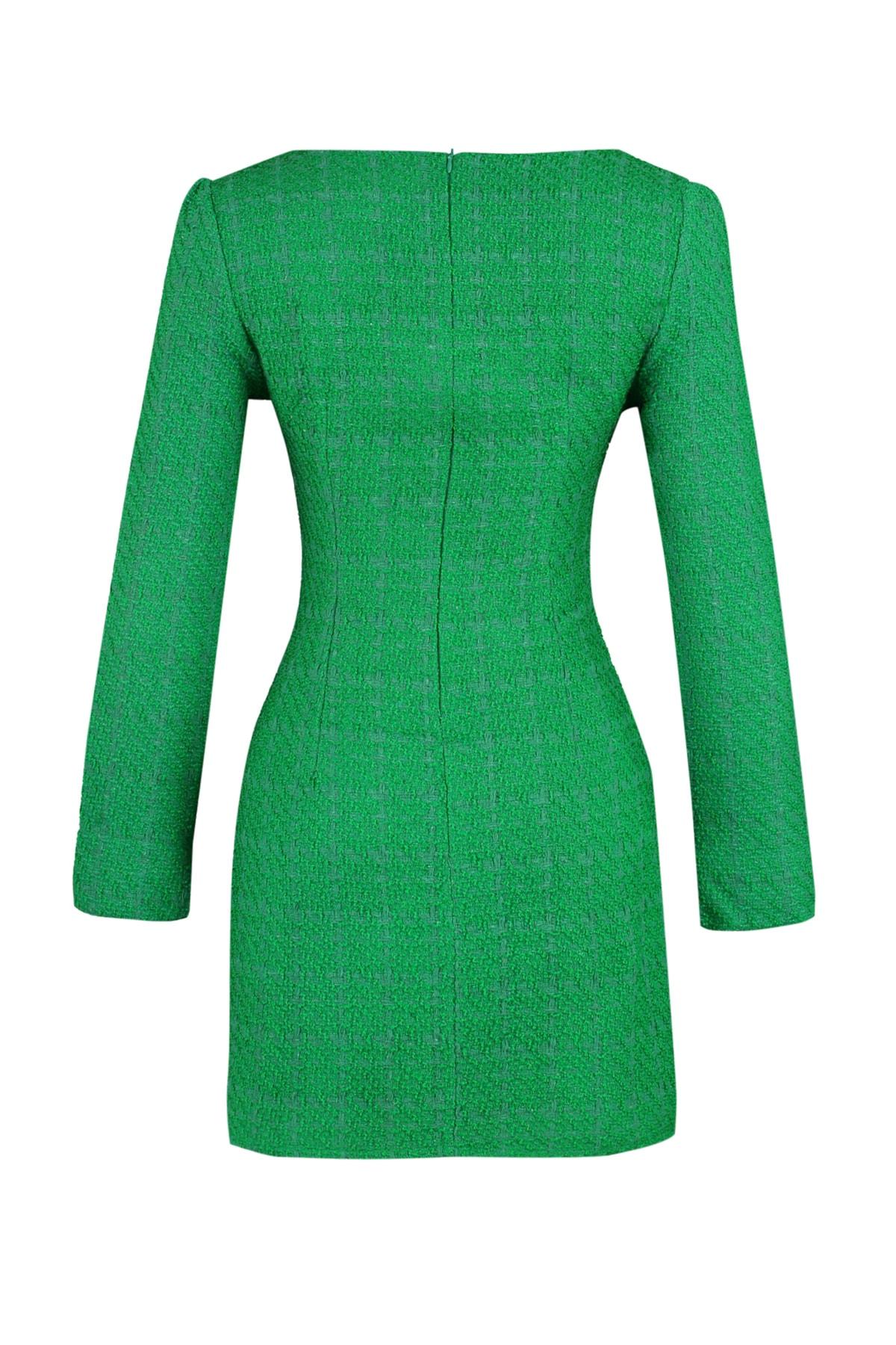 Buy Green Tweed Woven Dress TWOAW23EL00938.. at affordable prices  free  shipping, real reviews with photos  Joom