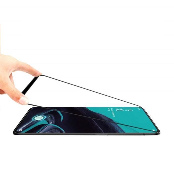 Tempered Glass - Phonillico® - OPPO RENO 2 - Transparent - Black Edge - Scratch Resistant