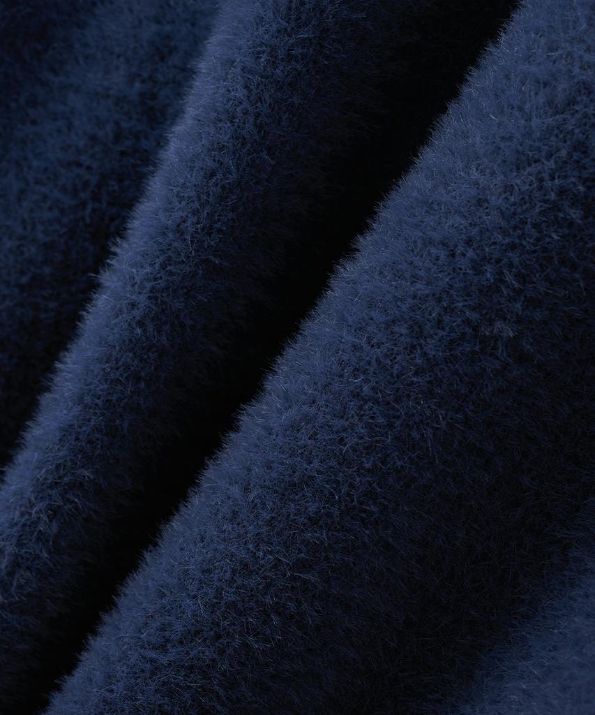 BLOND9 Soft Wing Yarn V-Neck Knit_Navy
