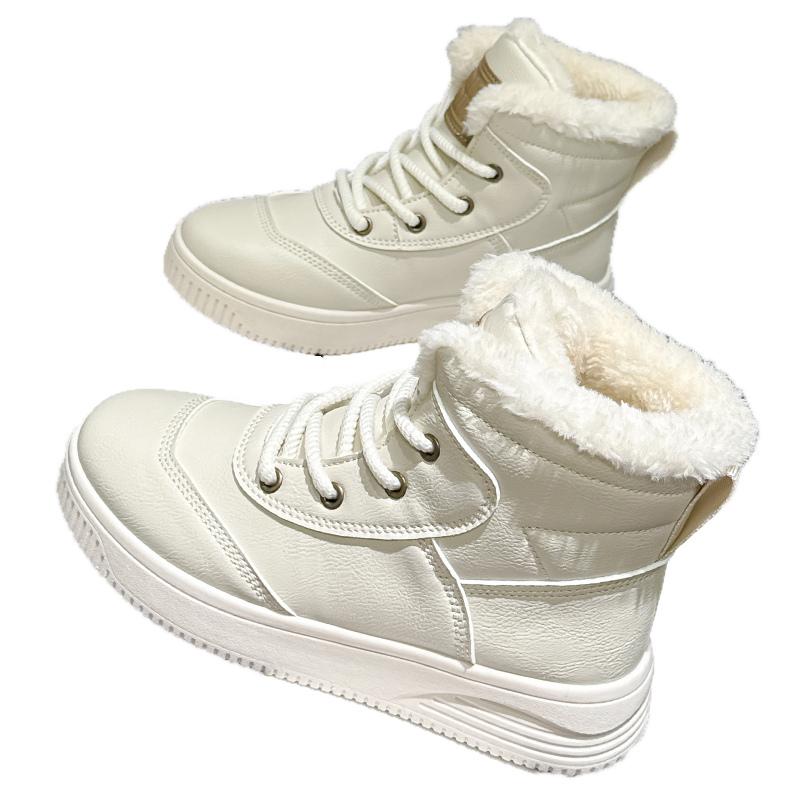 New Fashion Women's Winter Snow Boots With Plush Keep Warm Outdoor Hightop Walking Cotton Shoes Non-slip Waterproof Windproof