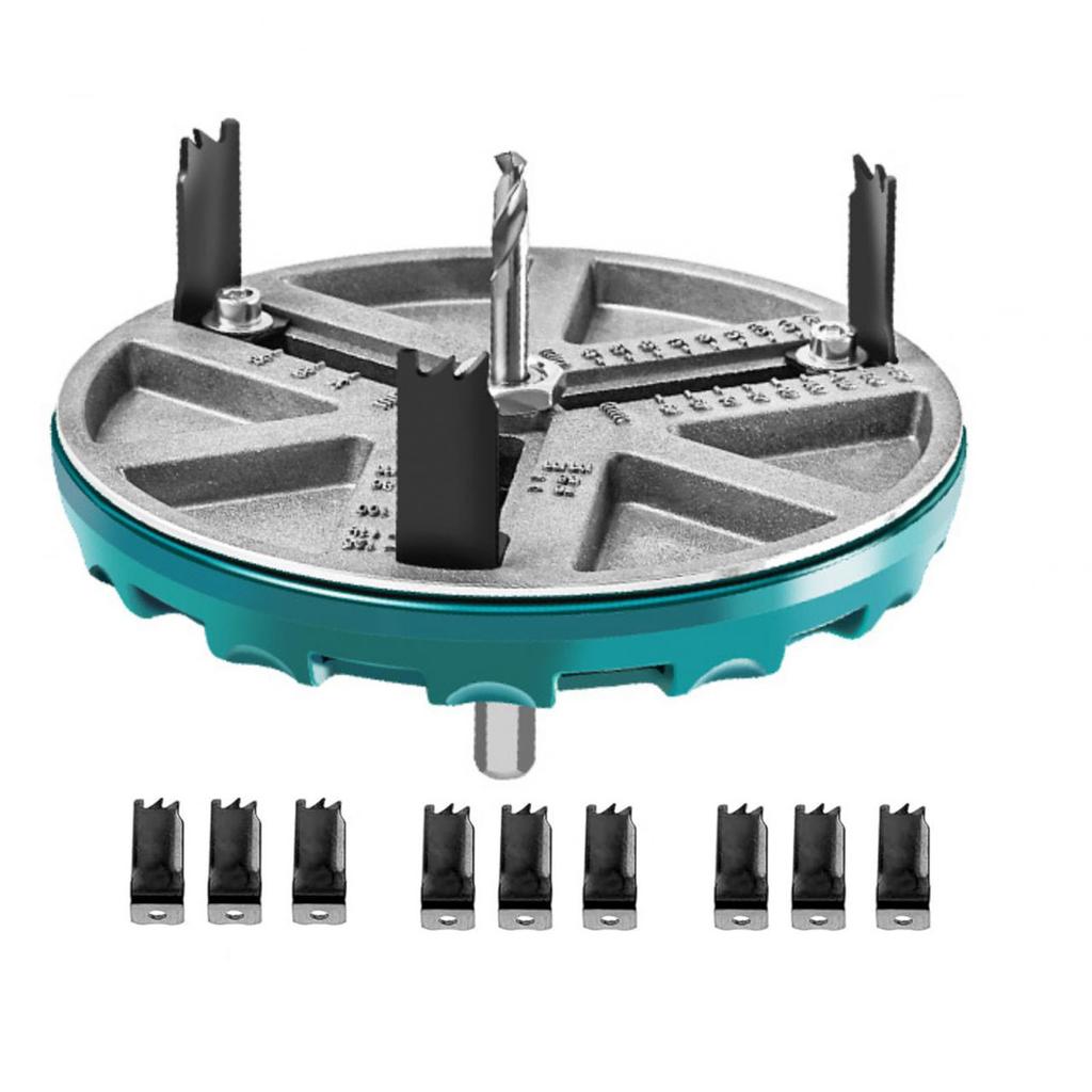 Adjustable Hole Saw Kit with 12 Blades Round Hole Opener Tool for Woodworking 1.8?5in Punching Diame