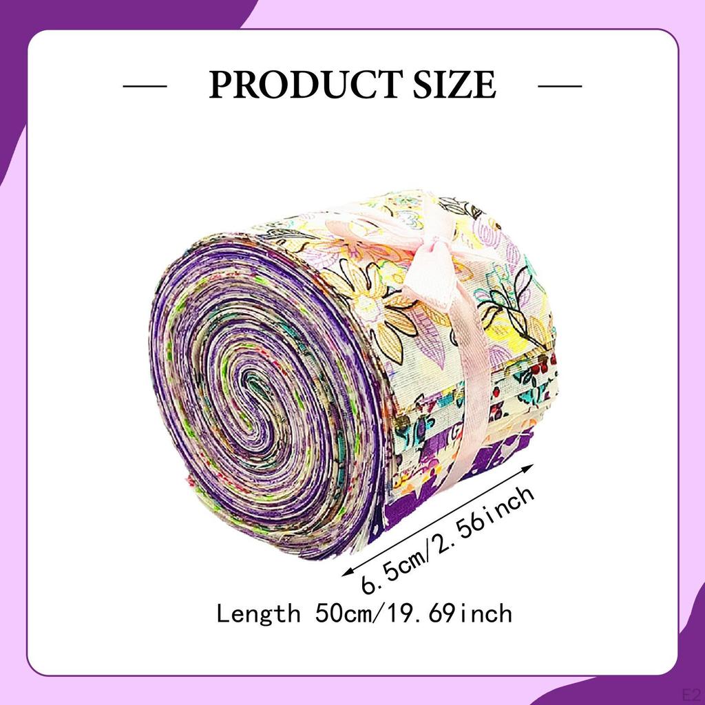 40Pcs Roll Up Quilting Strips DIY Projects Crafting Cute Sewing for Festival