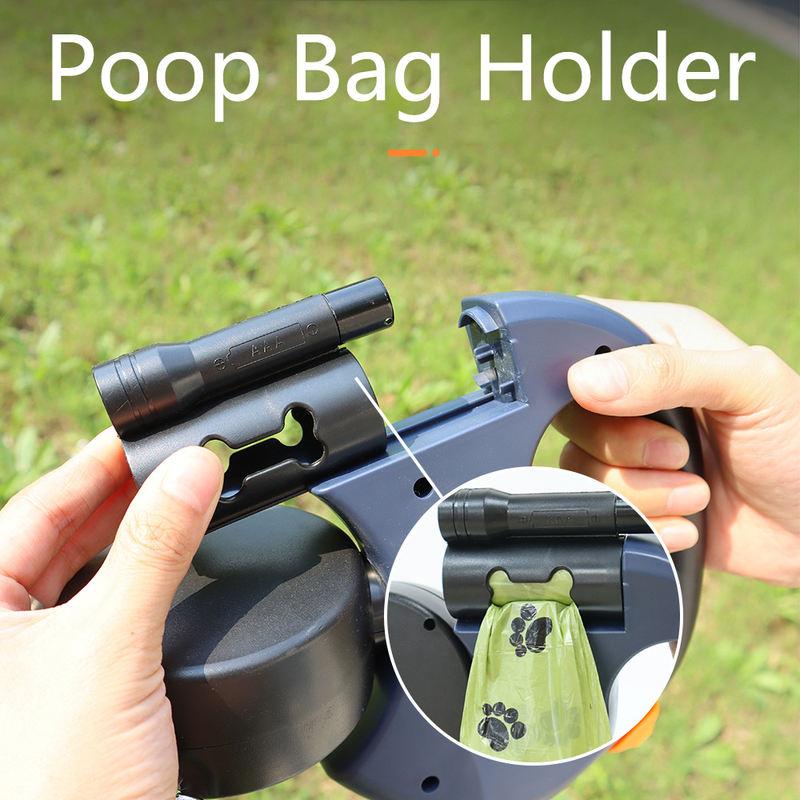 Premium Multi-Functional Dual-Head Retractable Dog Leash Flashlight Reflective 360 Anti-Tangle Solid Adjustable for Two Dogs