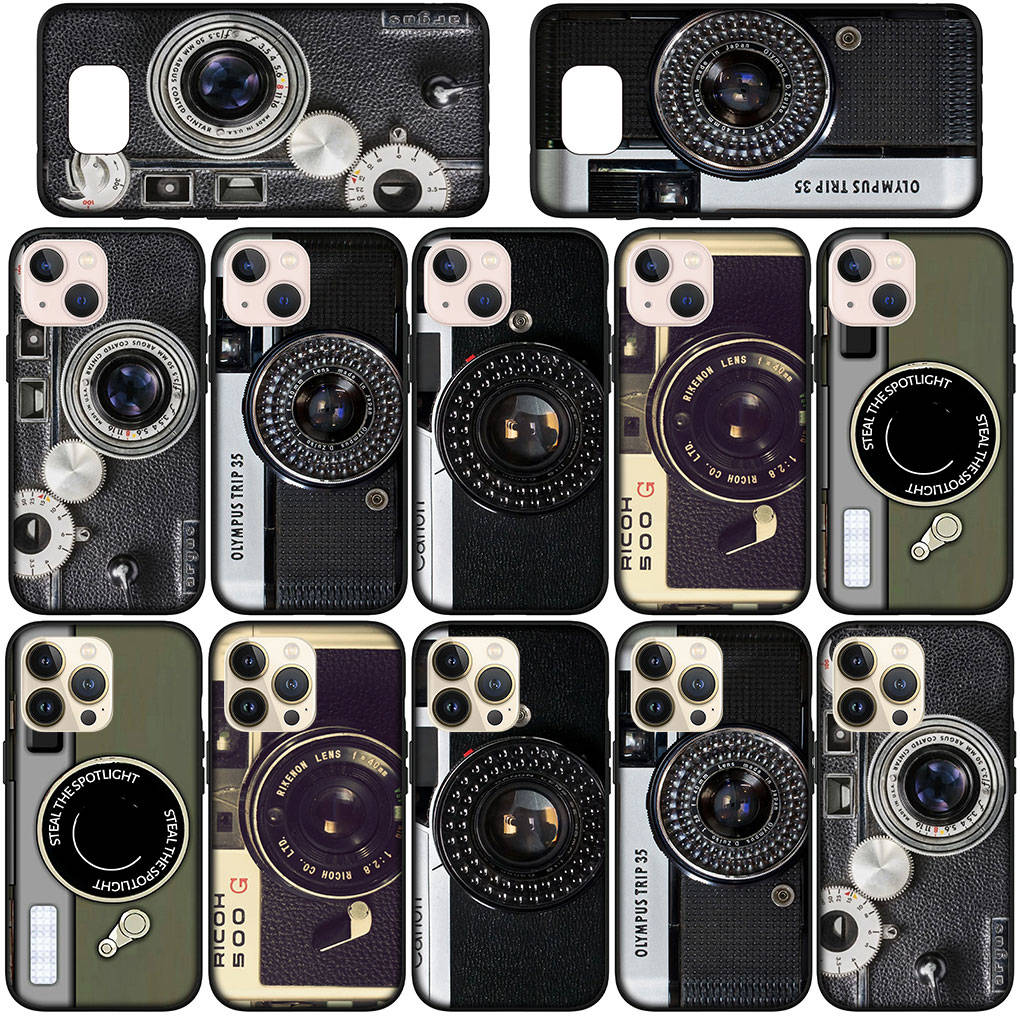Phone Case for Samsung Galaxy S25 S24 S23 iPhone 16 15 Xiaomi Redmi Note 14 13 12 16E 11 Pro Max OPPO Moto Huawei Retro Camera Vintage Painting Cover