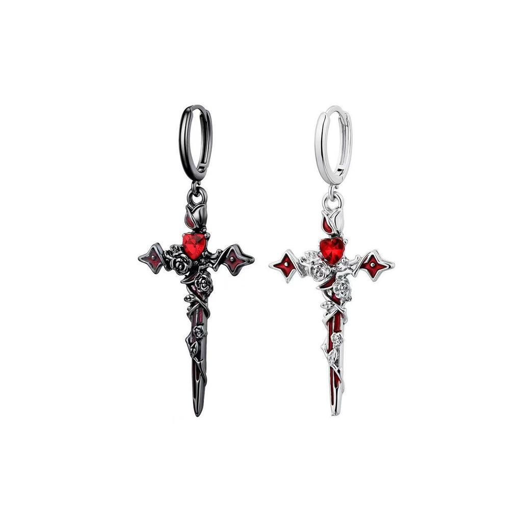Cross Earrings, Sweet and Cool Premium Earrings, Niche Dark New Earrings.
