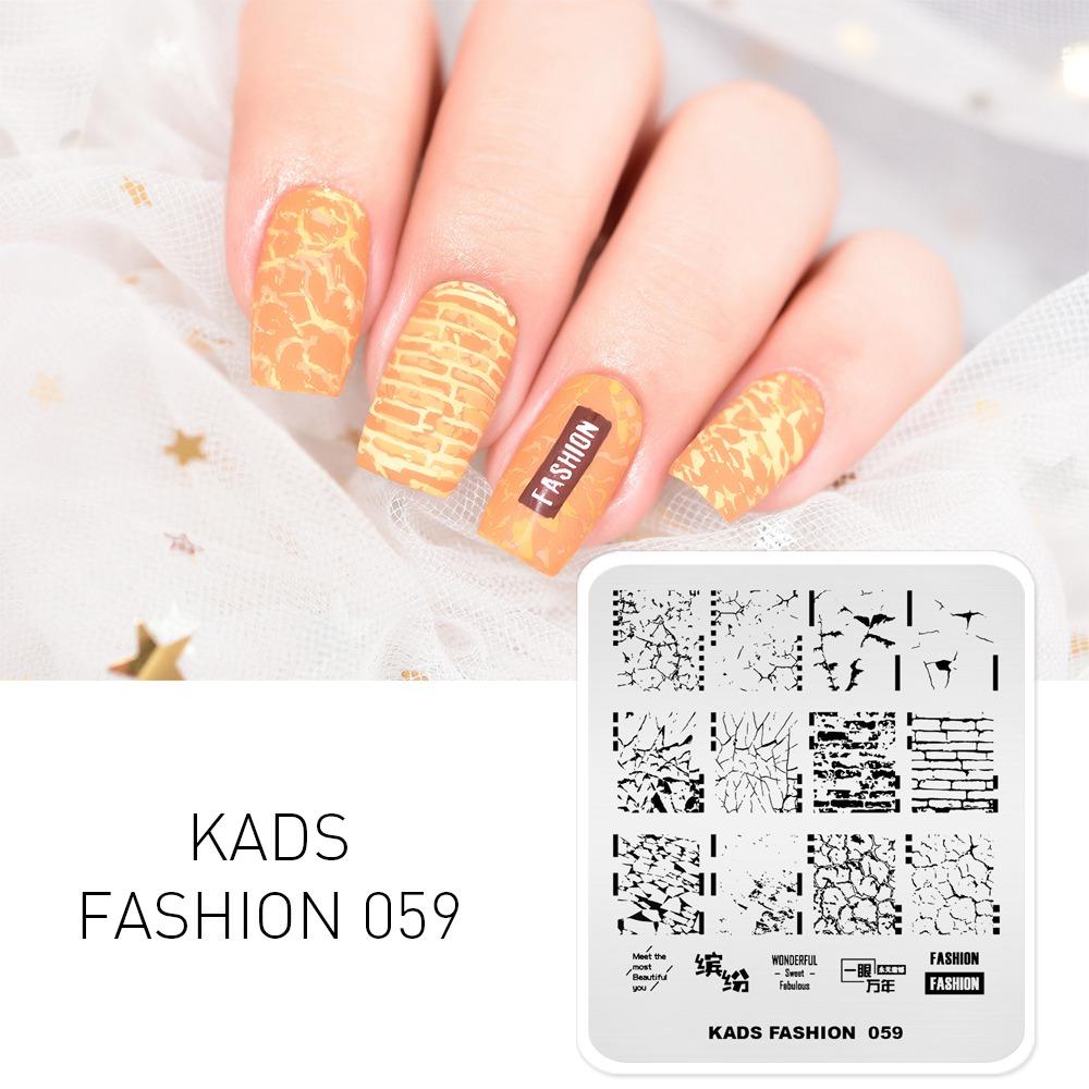 

KADS штамповочная пластина для дизайна ногтей, модные 059, шаблоны с сломанными узорами, трафареты для изображений, инструменты для переноса изображений, штамповка лака для ногтей «сделай сам»