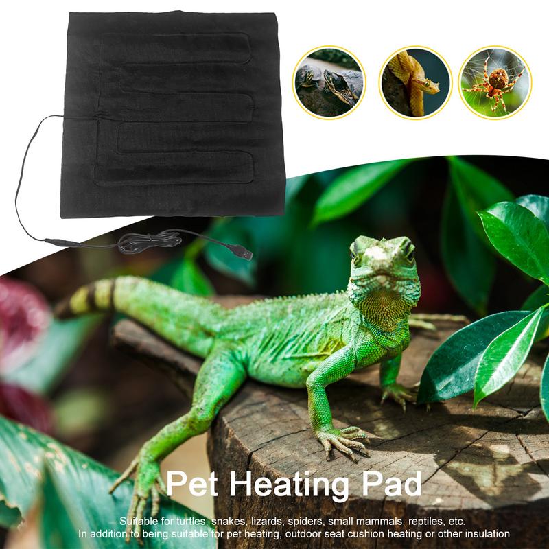 Turtle Heating Pad USB Plug In Reptile Heating Pad Waterproof Dustproof Pet Warming Mat Foldable Reptile Heater For Snake