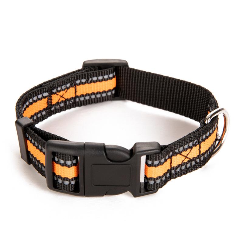 

Classic Reflective Dog Collar Adjustable Safety Nylon Pet Collars Sturdy & Durable Suitable for Large,Medium and Small Dogs Pet Supplies XL neck 40-66cm