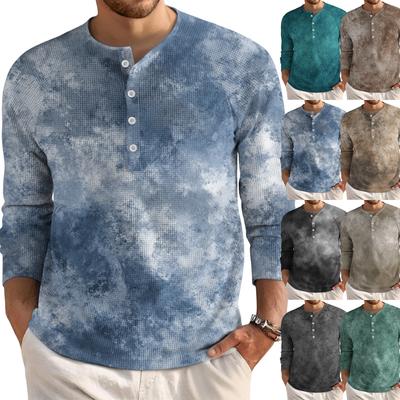Men's Loose Casual Button Down Collar Long Sleeve Top