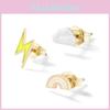 Mini Rainbow Unique Lightning Cloud Earrings Set For Women Alloy Jewelry Trendy