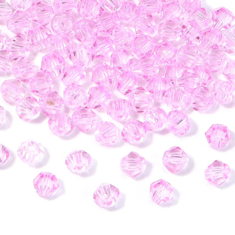 200pcs/lot 4mm Colorful Glass Crystal Beads Bicone Beads Loose Spacer Beads For Jewelry Making DIY Bracelet Necklace Accessories