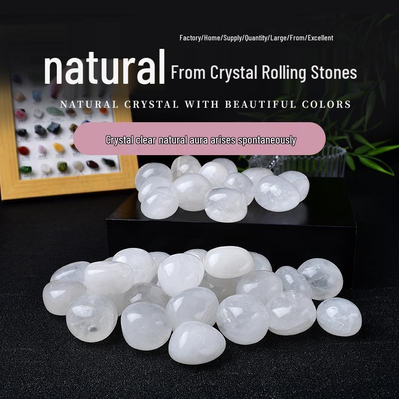 Large Natural White Tumbled Crystal Stones for Decorative Use in Fish Tanks or Buddha Displays 2-3cm 100g