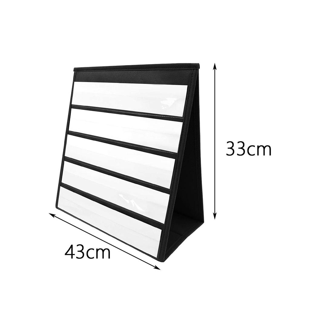 Tabletop Pocket Chart with 20x Whiteboard Cards Educational Self Standing for Desk